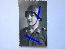 Foto Cartolina Wh Soldato Aeronautica Italia Ritratto Elmetto Acciaio Palermo Studio Fotografico