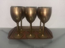 Calici Con Vassoio Ottone