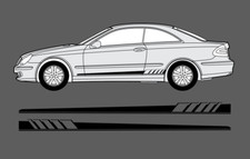 Adatto a Mercedes-Benz CLK - Classe W209 Striscia Laterale Decalcomania Edizione Grafica Style Set