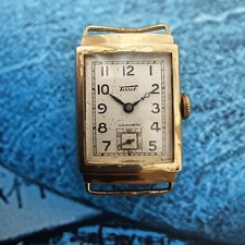 Orologio da uomo vintage in oro massiccio 9 carati Tissot Tank carica manuale...