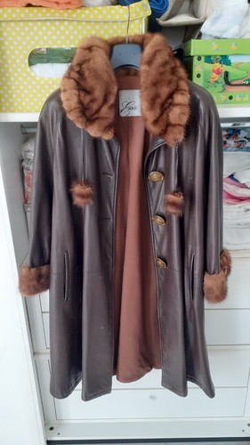 Cappotto pelle visone vintage - pelle,