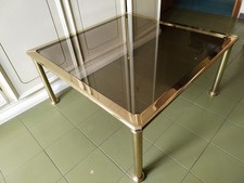 Tavolino LUSSO ! Grande RITIRO! Ottone MASS ORO 24 KT Vetro Vintage Modernariato