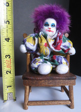 VINTAGE 5" Arlecchino Clown Sandbag *VIDEO* Porcellana Testa Hvy Sandbag Peluche Bambola