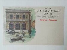 CARTOLINA PUBBLICITARIA SALVIATI VETRI MOSAICI VENEZIA MURANO FRANCE PUBBLICITÀ 