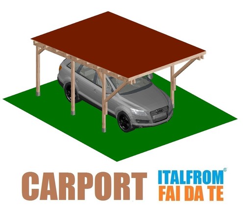 Carport legno 5x3 tettoia - legno,