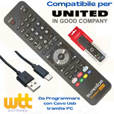 Telecomando universale per UNITED Tv Decoder Ricevitori Dvd 4in1 Programmabile