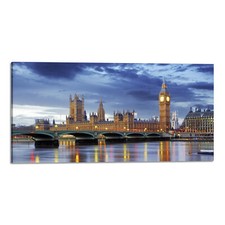 Quadro stampa su tela con vernice effetto dipinto - panorama londra