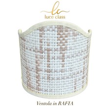 Ventolina mezzo paralume classico ventola semitonda veletta semiluna IN RAFIA