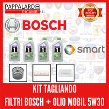 KIT TAGLIANDO SMART 451 Fortwo 1000 1.0COUPE CABRIO 3 FILTRI BOSCH 4L OLIO MOBIL