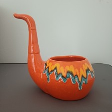 VASO PIPA CERAMICA BERTONCELLO COLORE ARANCIONE - ANNI '70/80