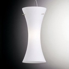 Lampadario in vetro bianco