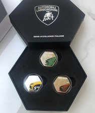 Trittico 5 euro argento Lamborghini Temerario Urus Revuelto Eccellenze Italiane