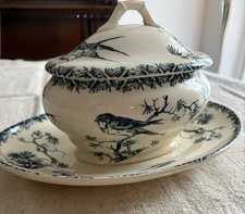 GIEN salsiera Provençal Porcelaine Opaque de Gien Terre De Fer