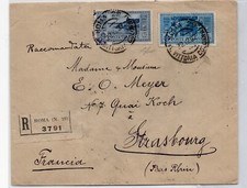 REGNO 1932  lire 1.75 + lire 0.25 + 1,25 GARIBALDI SU RACCOMANDATA RM Strasburgo