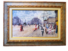 Francesco Tammaro ( 1939 ) Scena Parigina  tavola 30x50
