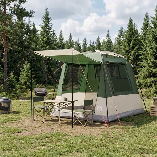 Tenda party verde - tenda, persone