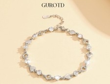 Bracciale Charm Cuore Braccialetto Donna Ciondoli Argento Bigiotteria Elegante 