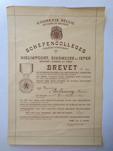Diploma belga brevetto - belga,