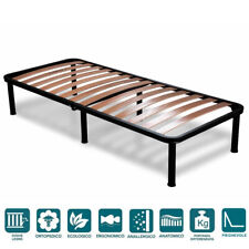Rete Letto SALVASPAZIO in ferro, Pieghevole e Ortopedica, Doghe in Legno 80x190