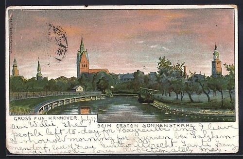Litografia hannover vista del - hannover,,