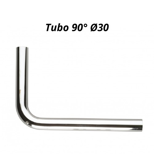Tubo scarico cromato con curva - con,
