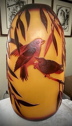 Emile galle red birds - galle,