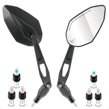 Coppia di specchietti moto snodabili richiudibili Omologati 10 + 8mm Dx+Sx Neri