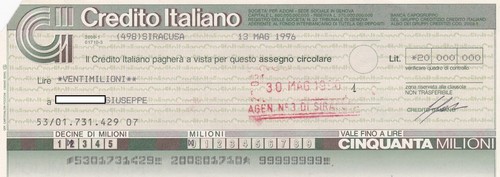 Siracusa assegno della - della, banca