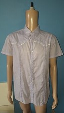 GURU CAMICIA UOMO COLOR LILLA MANICA CORTA TAGLIA XL 100% COTONE 
