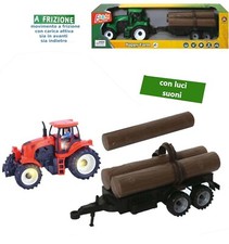 Trattore con Rimorchio Aratro Modellino a Frizione Giocattolo Mezzo Agricolo