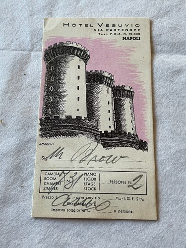 Vintage 1952 hotel vesuvio - vintage,