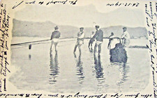 1900 Lega Navale Spezia PESCA COLLA SCIABICA antica cartolina illustrata IV-12