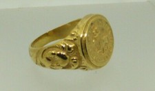 ANELLO SIGILLO CAVAVALIERI TEMPLARI IN ORO 14 GOLD KNIGHT TEMPLAR RING