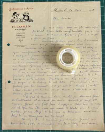 Rara lettera confiturie - lettera,