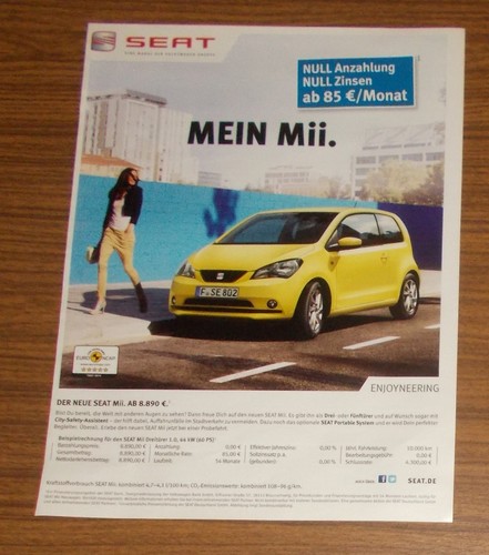 Rara pubblicità seat mii my - rara,
