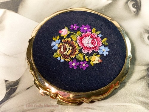 Black gold needlepoint - , vintage