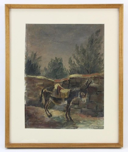 Paesaggio orientale con asino