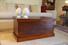 Cassapanca in Legno Massello Baule Vintage con contenitore in stile Antico Noce