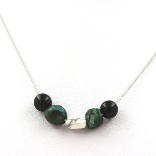 Collana perle agata nera - collana, mm