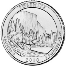 2010 D Yosemite NP quarto ATB serie non circolata da rotolino US Mint.