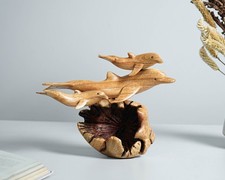 Scultura famiglia delfino in