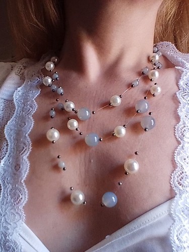 Long necklace multi thread - long,