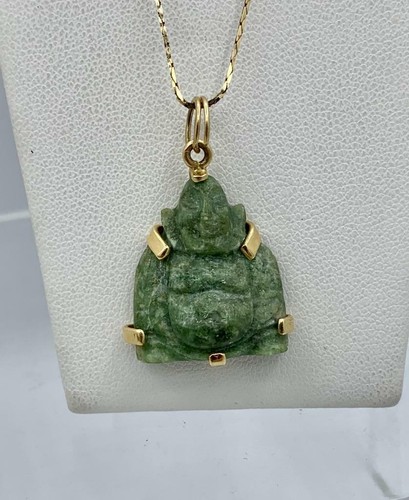 Giada buddha 14k ciondolo oro - buddha,