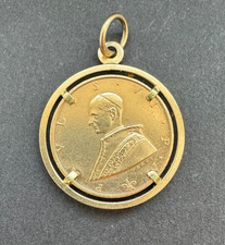 PAPA PAOLO VI CITTÀ DEL VATICANO ORO MASSICCIO 18K MONETA COMMEMORATIVA MEDAGLIA CIONDOLO