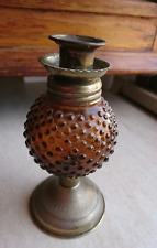 Portacandele vintage anni 50-60-70 in ottone con fiala in vetro porta incenso