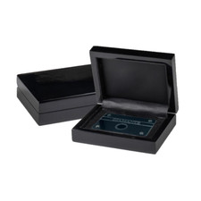 Astucci legno laccato blister scatola blister rivetti diamanti NERO set di 2