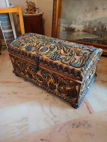 Baule legno inciso - legno,