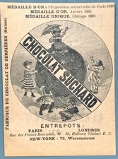 1896 CHOCOLAT SUCHARD antica STAMPA PUBBLICITÀ pubblicità svizzera vintage MILKA TOBLERONE
