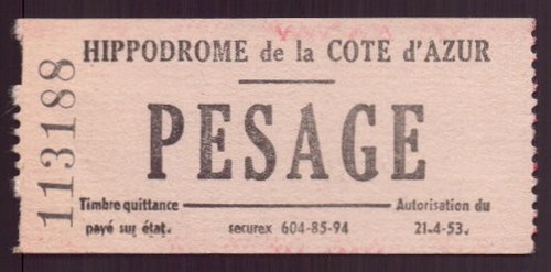 Ticket pesage hippodrome - pesage,,
