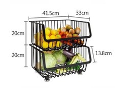 x Carrello In Metallo Nero Multiuso 2 Piani Cestini Arredamento Casa Cucina dfh